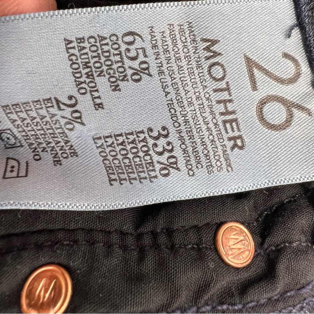 Mother The Looked Ankle Fray Film At 11 Dark Blue Jeans Size 26 - Picture 5 of 8